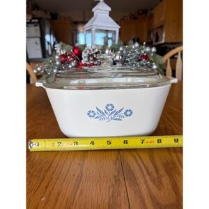 Corning Ware Blue Cornflower A-20 1.5 QT Square Casserole Dish Vintage Pyroceram